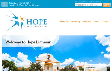 Thumbnail of website for Hope Lutheran Church - The Villages